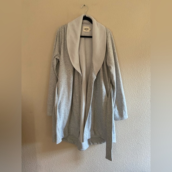 EUC UGG Soft cotton Collar Bathrobe Robe Spa gray Size XLarge Womens - Picture 1 of 4